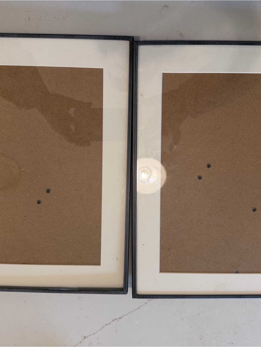 Set of 2 Metal Picture Frames with White Mats